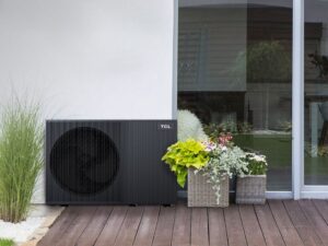 casa con riscaldamento a pompa di calore