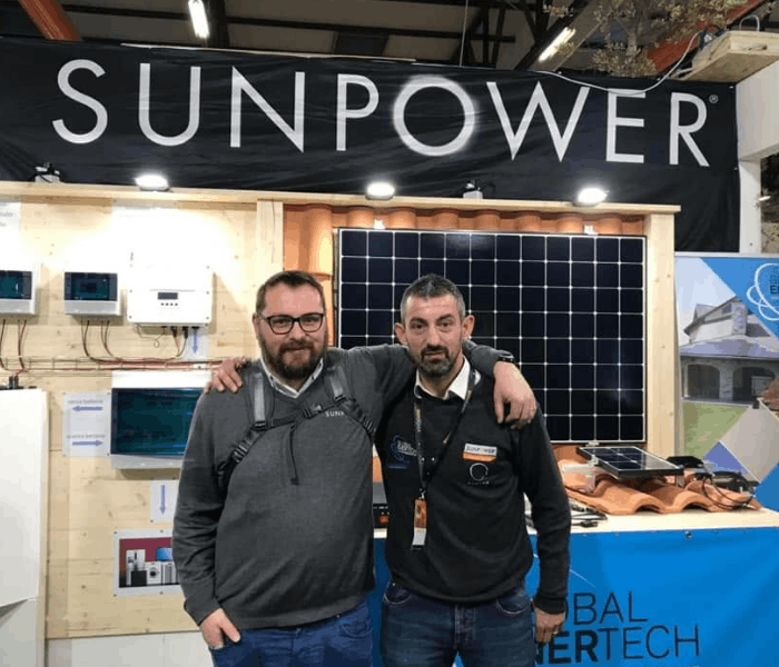 Davide Filippini con Gabriele Zanarini di SunPower, collaborazione in expo casa